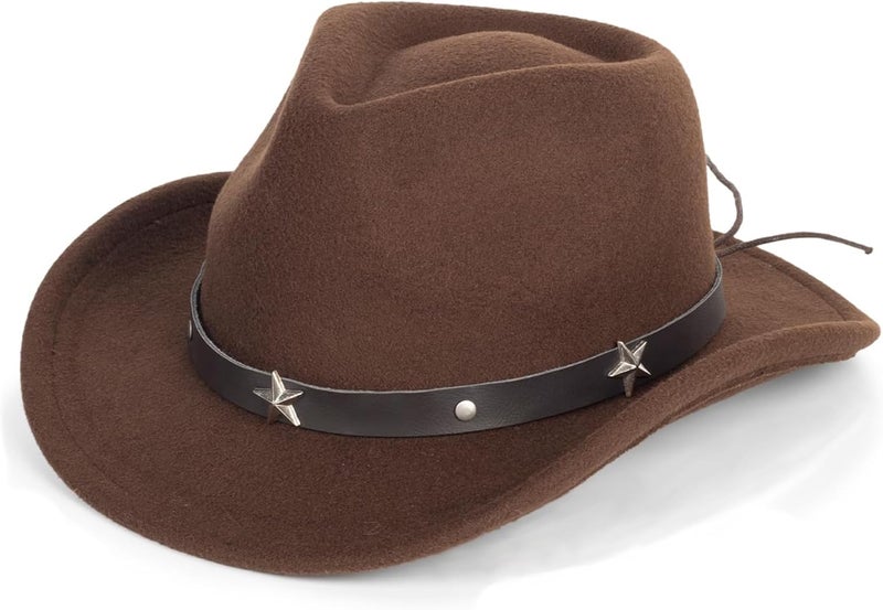 FGSS Kids Western Hats Boys Girls Cowboy Felt Fedora with Belt Buckle 3-7T - Image 1
